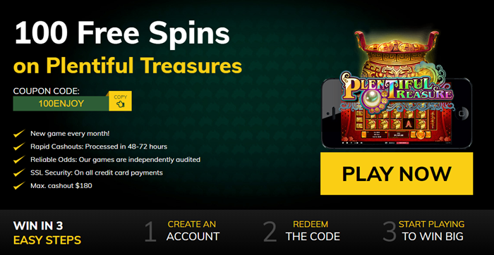 Fair Go Casino 100 Free Spins No DEposit Bounus Plentuful Treaasure