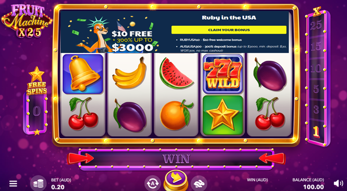 Ripper Casino USA: Fruit Machine x25 Slot - Does Luck Grow on Trees? ($10 No Deposit Bonus)