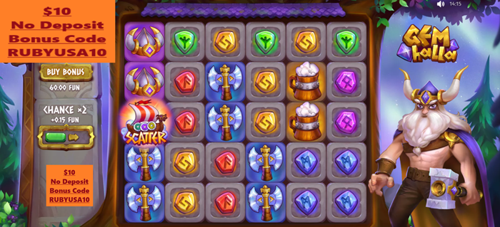 Ripper Casino USA: Gemhalla Slot Review - Will the Norse Gods Favor Your Fortune? ($10 No Deposit Bonus)