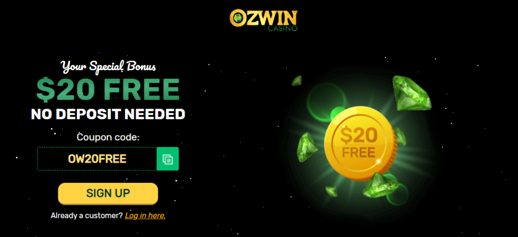 Ozwin Casino $20 Free Chip No Deposit Bonus