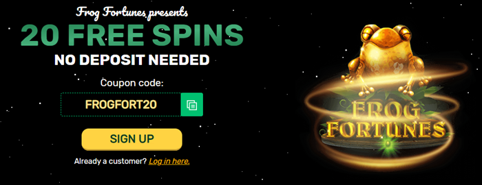 Ozwin Casino 20 Free Spins Frog Fortunes NO DEPOSIT BONUS