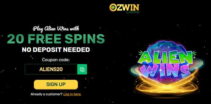 Alien Wins 20 FREE SPINS