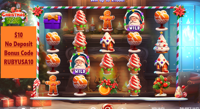 Ripper Casino USA: Christmas Infinite Gifts Slot Review - Will Santa Shower You with Endless Rewards? ($10 No Deposit Bonus)