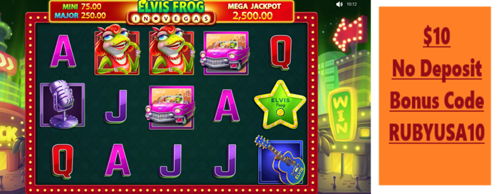 Ripper Casino USA: Elvis Frog in Vegas Slot Review 🎸 - Will the King Croak Up Big Wins for You? ($10 No Deposit Bonus)