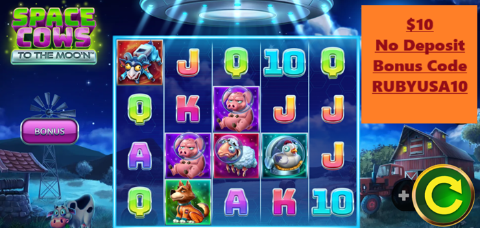 Ripper Casino USA: Space Cows To The Moo'n Slot Review - Will These Cosmic Bovines Boost Your Winnings? ($10 No Deposit Bonus)
