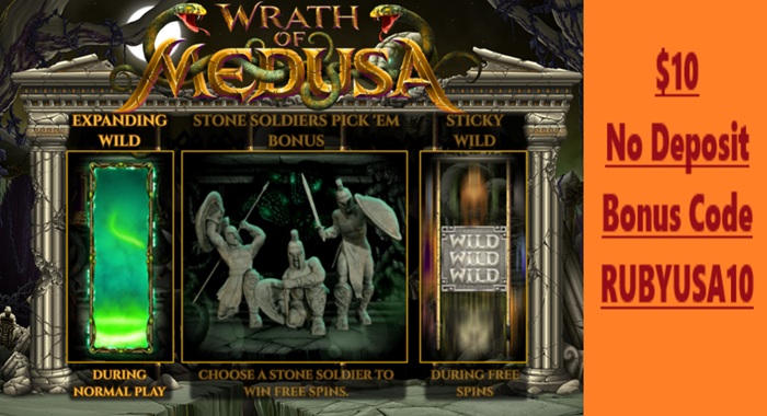 Ripper Casino USA: Wrath of Medusa Slot Review - Will You Survive Medusa's Gaze and Win Big? ($10 No Deposit Bonus)