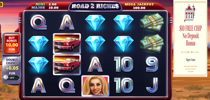 Ripper Casino: Road 2 Riches Slot Review – Embark on a High-Octane Quest for Fortune ($10 No Deposit Bonus)